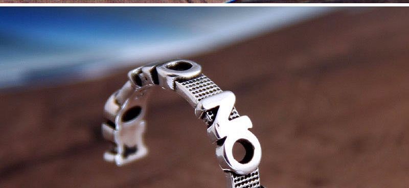 Fashion Silver Letter Geometric Openwork Ring,Fashion Rings