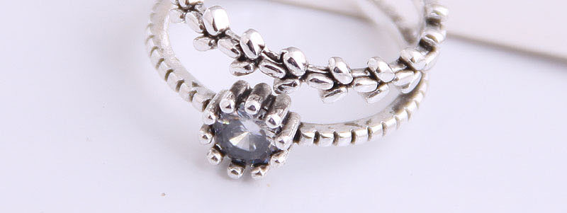 Fashion Silver Geometric Round Leaf Openwork Ring,Fashion Rings