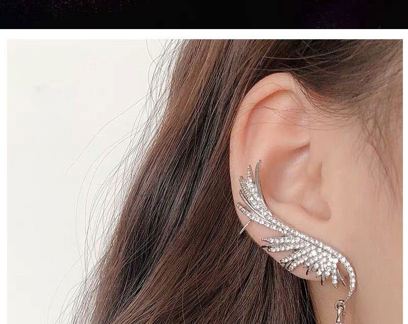 Fashion Silver Diamond Wings Geometric Stud Earrings,Drop Earrings