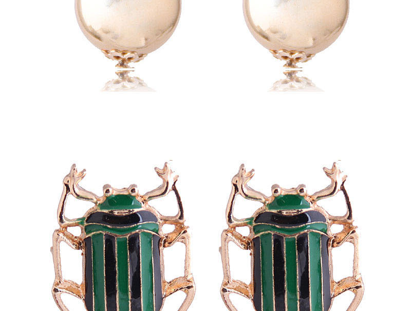 Fashion Green Beetle Earrings,Drop Earrings