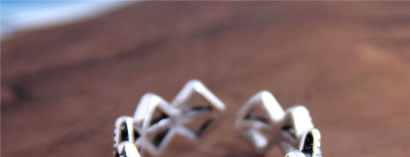 Fashion Silver Geometric Diamond Openwork Ring,Fashion Rings