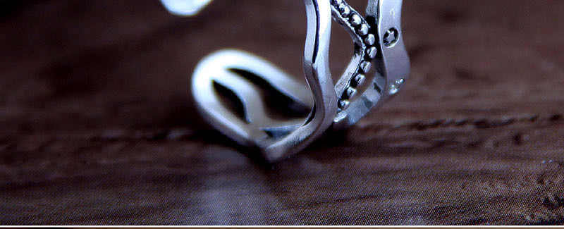Fashion Silver Five-pointed Star Wavy Openwork Ring,Fashion Rings