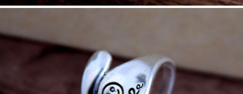 Fashion Silver Letter Smiley Geometric Open Ring,Fashion Rings