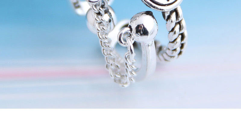 Fashion Silver Chain Smiley Openwork Ring,Fashion Rings