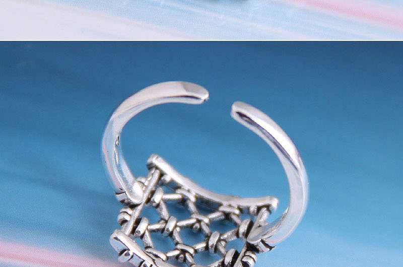 Fashion Silver Love Net Hollow Geometric Open Ring,Fashion Rings