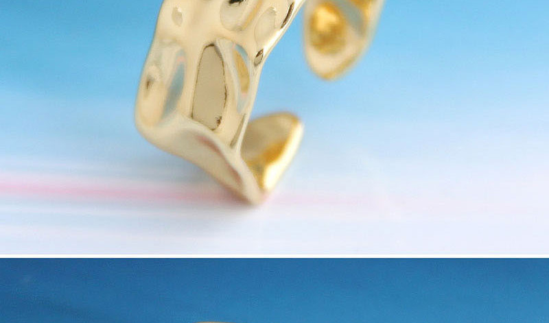 Fashion Golden Irregular Concave And Convex Wide Open Ring,Fashion Rings
