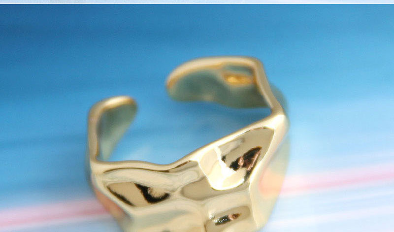 Fashion Golden Irregular Concave And Convex Wide Open Ring,Fashion Rings