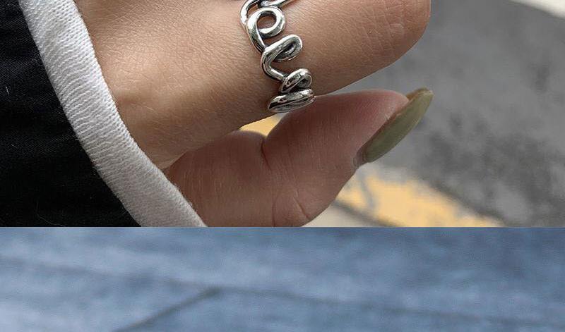 Fashion Silver Letter Cut Open Ring,Fashion Rings