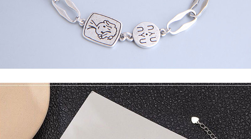 Fashion Silver Thai Silver Boy Avatar Alphabet Bracelet,Fashion Bracelets