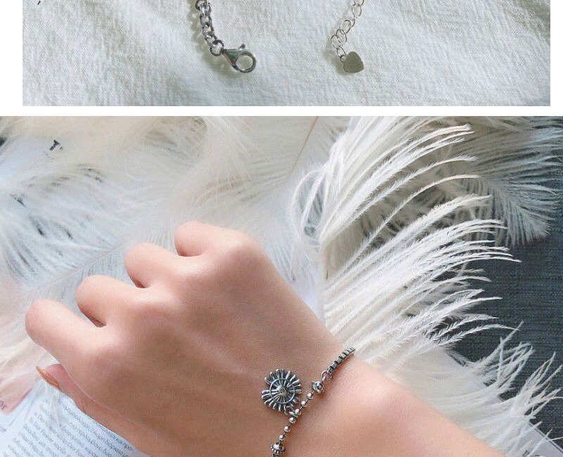 Fashion Silver Imitation Thai Silver Round Chrysanthemum Bracelet,Fashion Bracelets