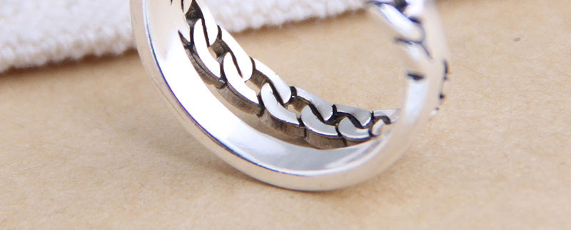 Fashion Silver Openwork Ring With Stitching Chain,Fashion Rings