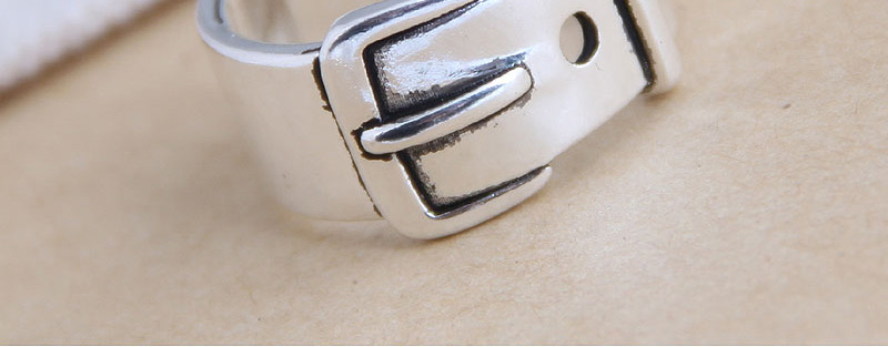 Fashion Silver Hollow Wide Open Ring With Belt Buckle,Fashion Rings
