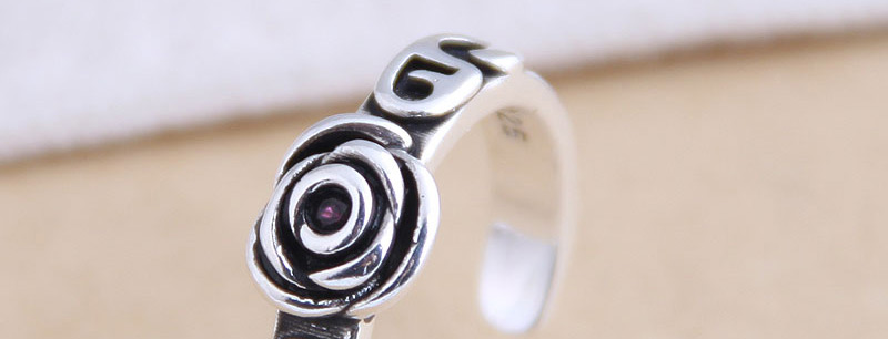 Fashion Silver Rose Flower Alloy Ring,Fashion Rings