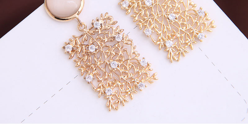 Fashion Golden Diamond Pierced Alloy Earrings,Stud Earrings