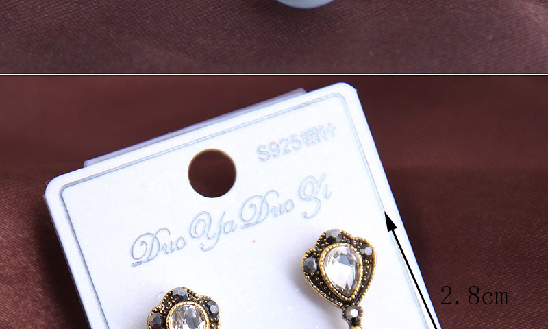 Fashion Golden Opal-set Diamond Studded Earrings,Stud Earrings