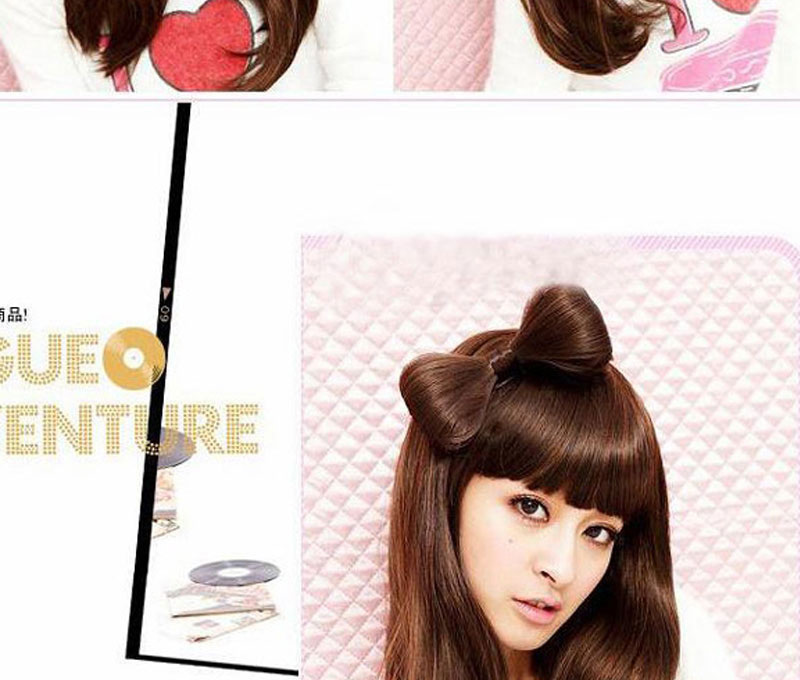 Fashion Red Wine Bow Wig Hair Clip,Wigs