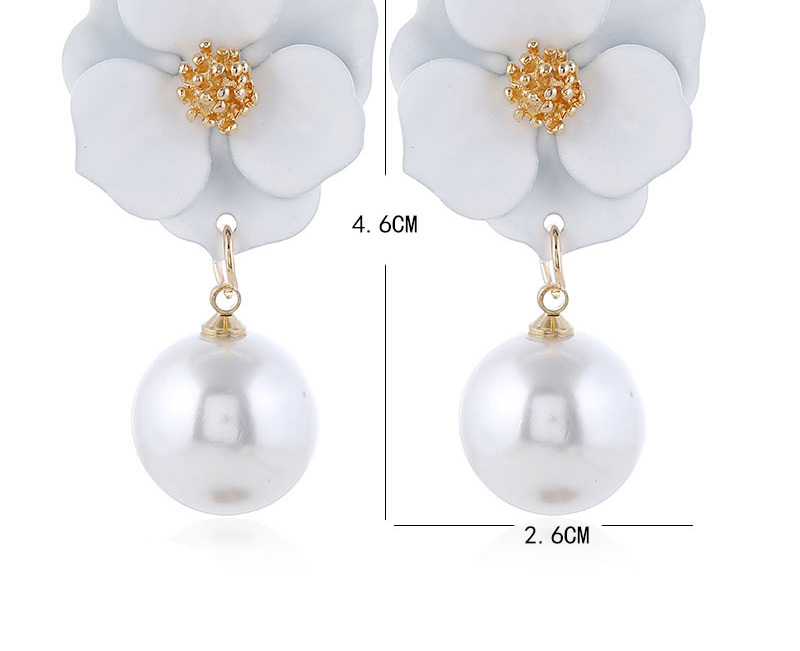 Fashion Yellow Flower Pearl Alloy Irregular Earrings,Drop Earrings