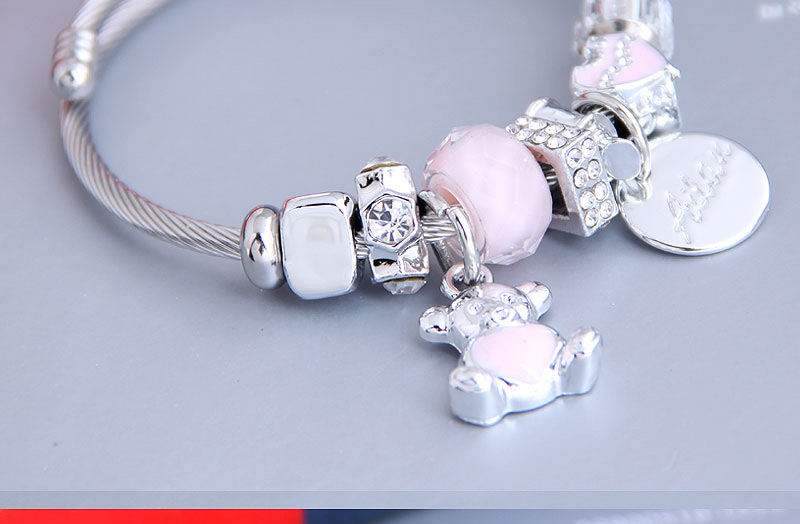 Fashion Pink Diamond Bangle Alloy Letter Bracelet,Fashion Bangles