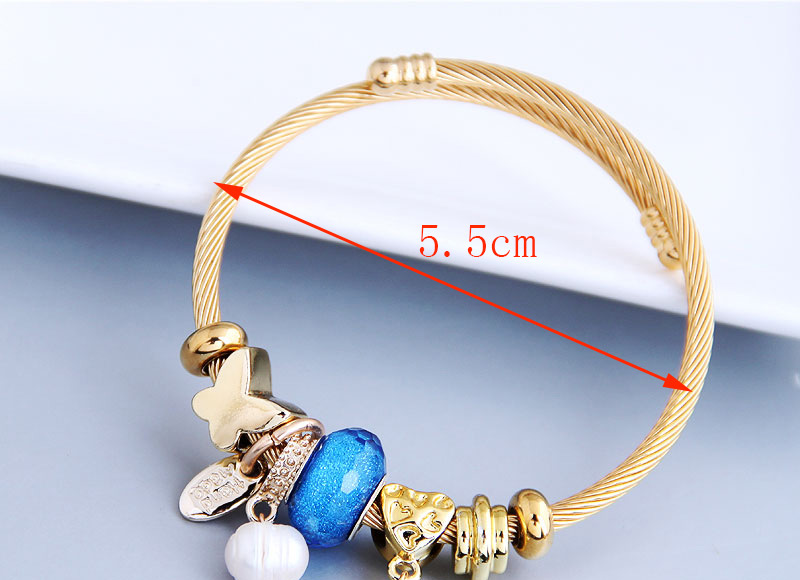 Fashion Blue Resin Starfish Pearl Butterfly Bracelet,Fashion Bangles