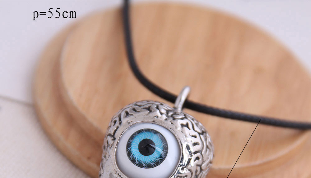 Fashion Silver Eyes Skull Alloy Embossed Mens Necklace,Pendants