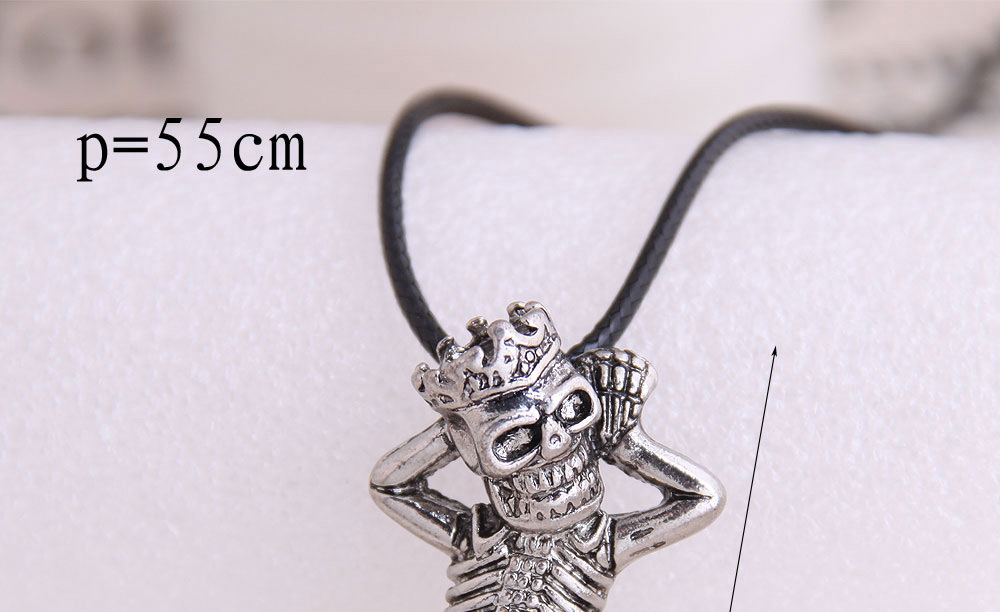 Fashion Silver Skull Alloy Embossed Mens Necklace,Pendants