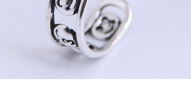 Fashion Silver Smiley Face Expression Hollow Wide Open Ring,Fashion Rings