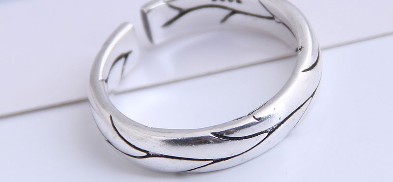 Fashion Silver Embossed Branch Open Ring,Fashion Rings