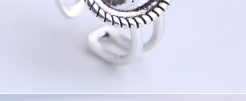 Fashion Silver Geometric Round Letter Relief Openwork Ring,Fashion Rings