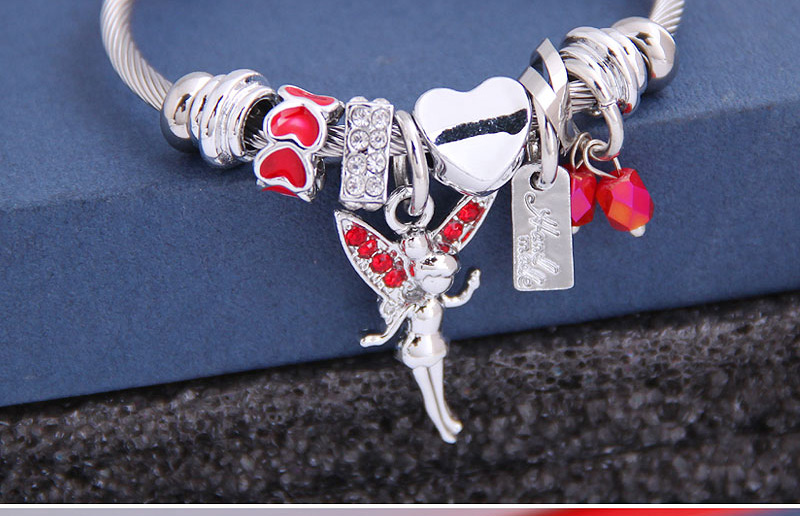 Fashion White Diamond-shaped Love Angel Geometric Alloy Bracelet,Fashion Bangles