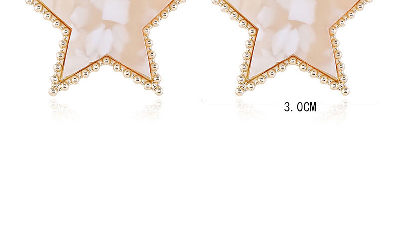 Fashion Golden Diamond Five-pointed Star Resin Alloy Earrings,Stud Earrings