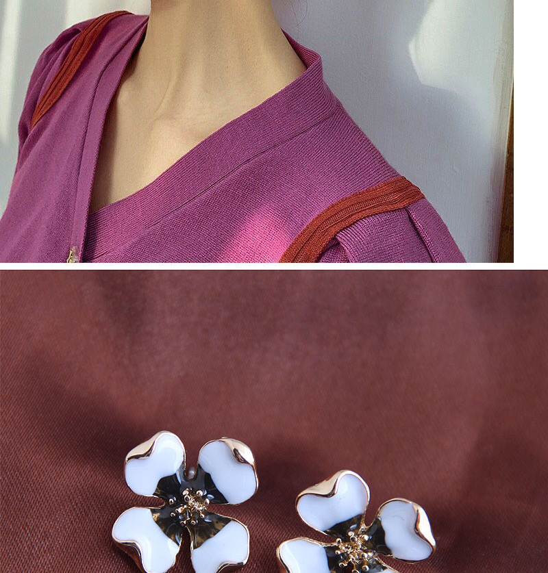 Fashion White Drop Oil Alloy Contrast Color Earrings,Stud Earrings