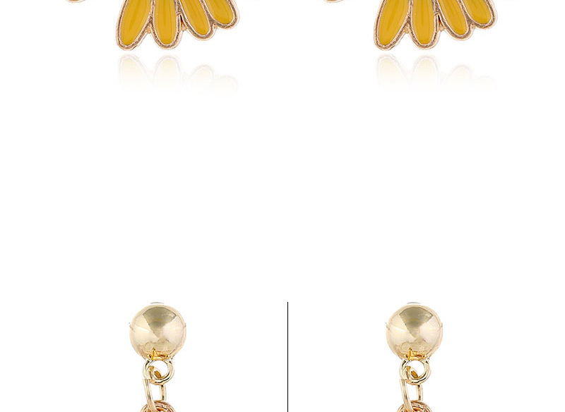 Fashion Yellow Oil Dropping Daisy Alloy Earrings,Stud Earrings