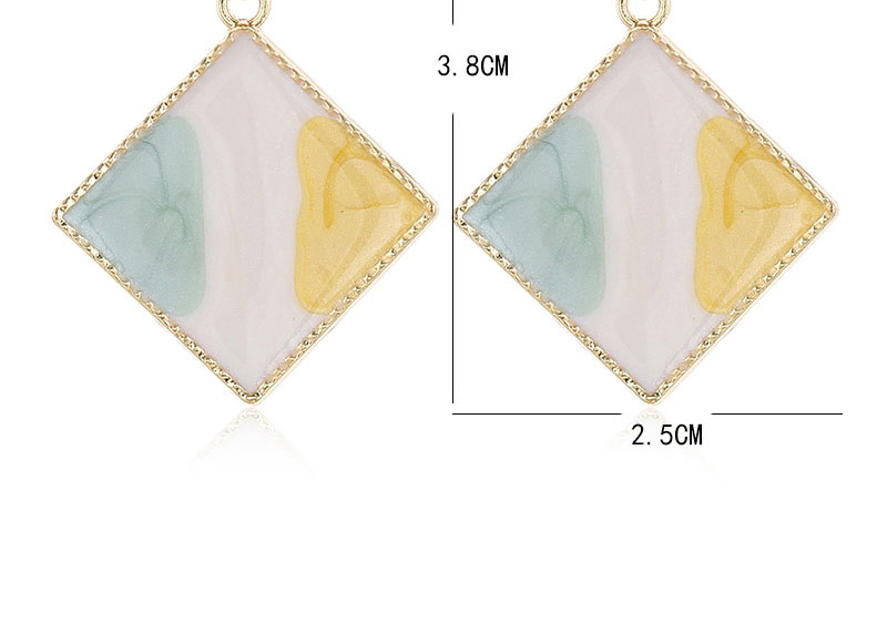 Fashion Yellow+white Pearl Drop Oil Geometric Contrast Alloy Earrings,Stud Earrings