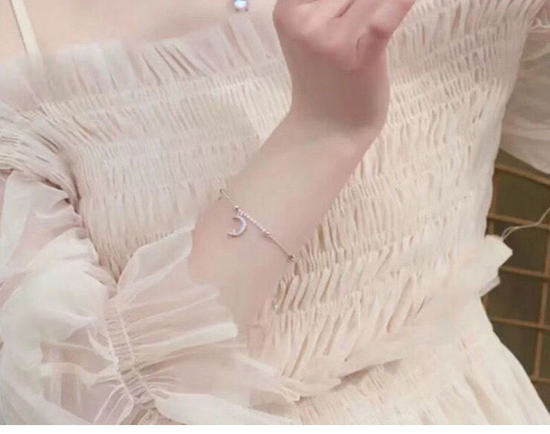 Fashion Silver Starfish Moon Diamond Bead Alloy Bracelet,Fashion Bracelets