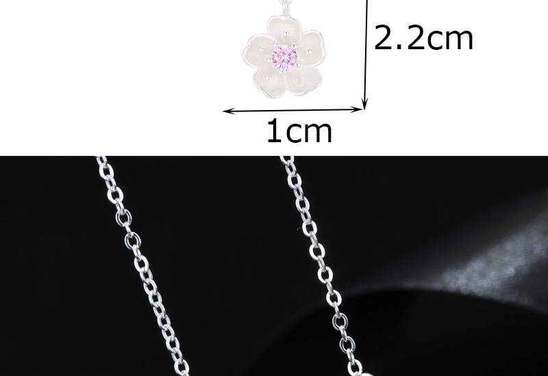 Fashion White Alloy Necklace With Flowers And Diamond Branches,Pendants