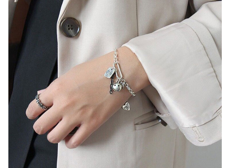 Fashion Silver Smiley Heart Shaped Alloy Bracelet,Fashion Bracelets