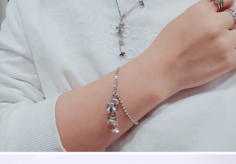 Fashion Silver Trojan Horse Drip Flower Money Bag Alloy Bracelet,Fashion Bracelets