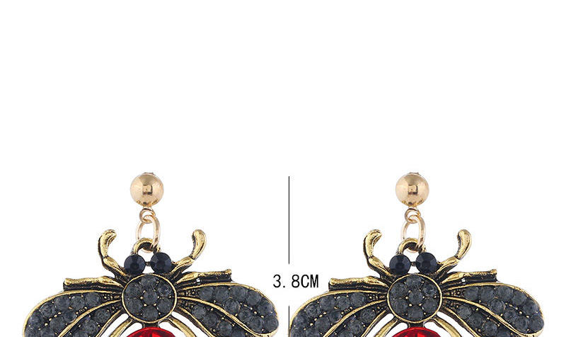 Fashion Blue Diamond Ladybug Hollow Earrings,Stud Earrings