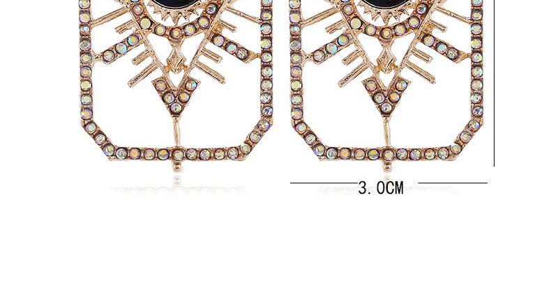 Fashion Colored Diamonds Diamond Eyelet Hollow Alloy Earrings,Stud Earrings