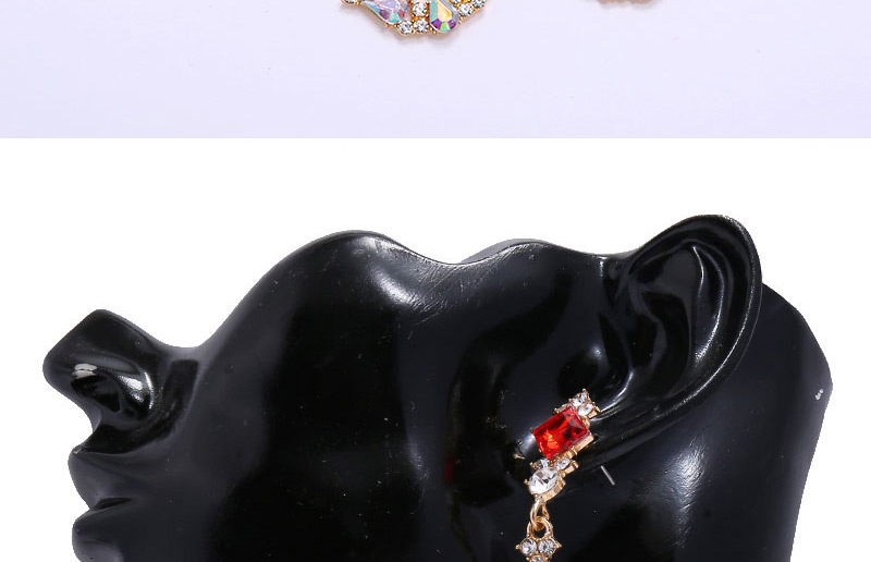 Fashion Color Mixing Diamond-shaped Geometric Round Alloy Hollow Earrings,Stud Earrings