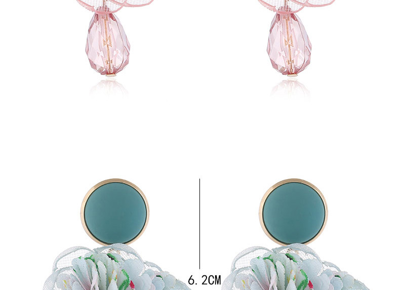 Fashion Brown Oil Drop Mesh Yarn Flower Geometric Round Earrings,Stud Earrings