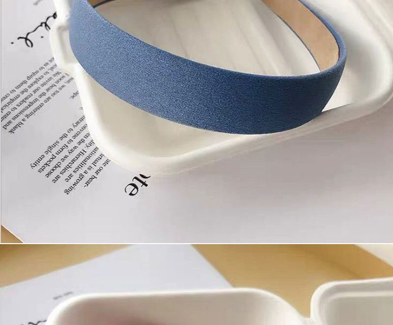Fashion Blue Matte Cloth Clothing Wide-brimmed Solid Color Headband,Head Band
