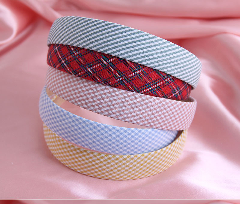 Fashion Yellow Houndstooth Printed Cloth Clothing Wide-brimmed Headband,Head Band