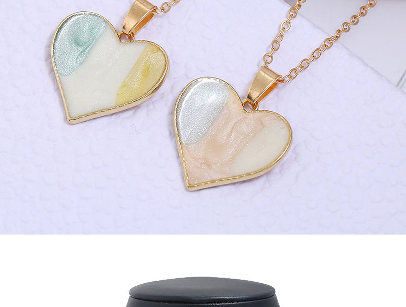 Fashion White Blue Love Dropping Alloy Contrast Necklace,Pendants
