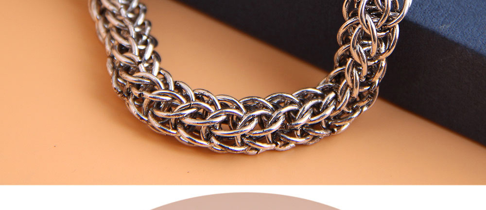Fashion Silver Auspicious Dragon Alloy Thick Chain Hollow Mens Bracelet,Fashion Bracelets