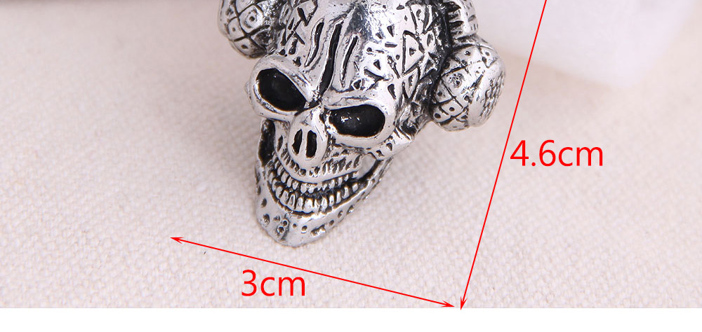 Fashion Silver Skull With Headphones Alloy Mens Necklace,Pendants