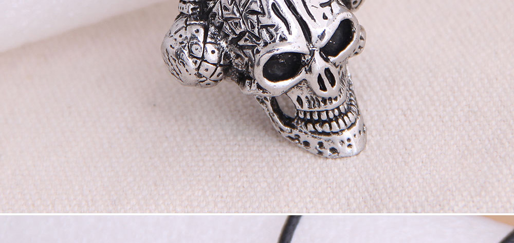 Fashion Silver Skull With Headphones Alloy Mens Necklace,Pendants
