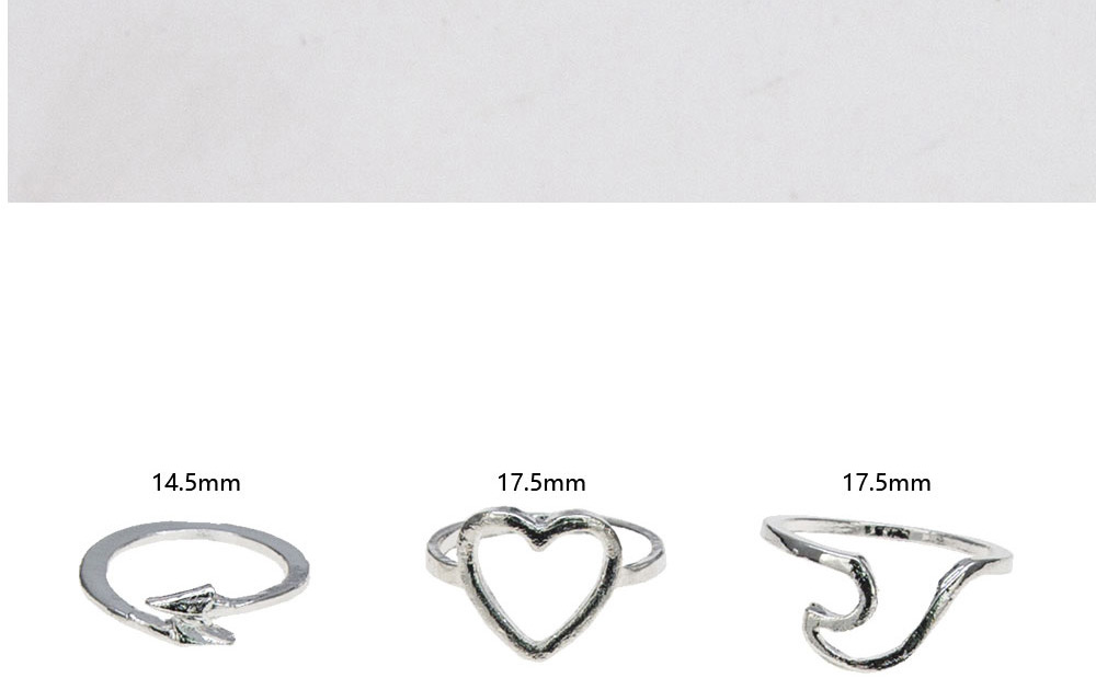 Fashion Silver Aircraft Love Leaf Alloy Hollow Ring Set,Rings Set