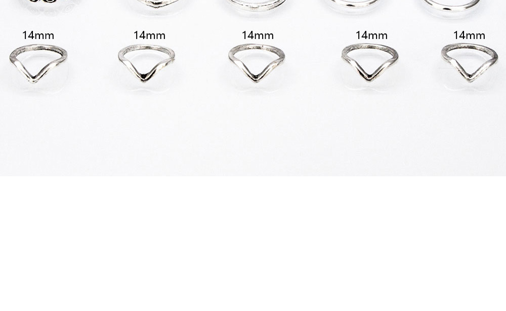 Fashion Silver Aircraft Opal Letters Love Heart Shape Ring Set,Rings Set