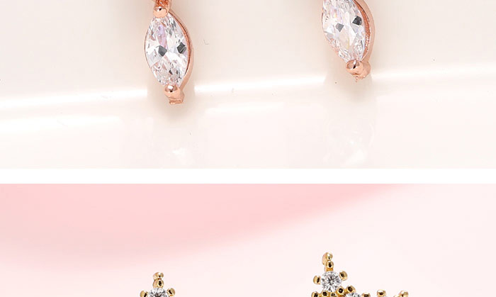 Fashion Silver Diamond-shaped Five-pointed Star Flower Drop Alloy Earrings,Stud Earrings
